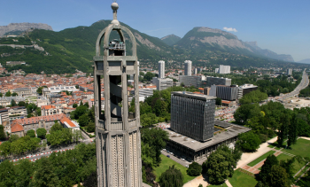 Vue aérienne de la Tour Perret de Grenoble.